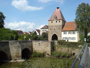 Storchenturm in Herrieden, Altm&uuml;hltal-Radweg