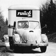 Lkw der Rauch M&ouml;belwerke in Freudenberg, Main-Radweg